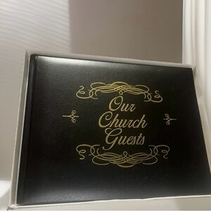 Guest Book “Our Church Guests” Large 8x10 Black